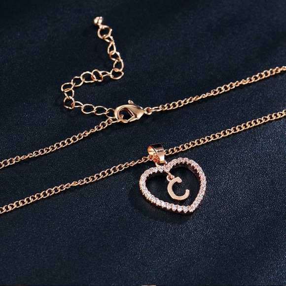 Romantic CZ Love Heart Crystal Pendant  Necklace - Picture 2 of 2